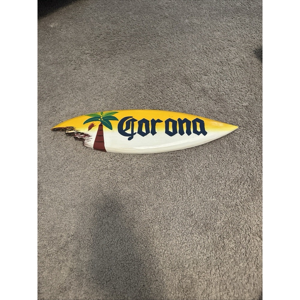 COLORFUL 20" CORONA SURFBOARD TROPICAL SIGN WALL HANGING ART ISLAND HOME DECOR